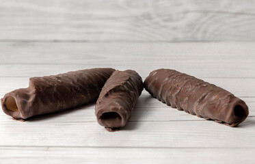 chocolate over a white table