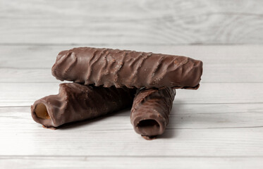 chocolate over a white table