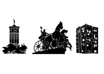 Braunschweig 2 Silhouette Skyline Quadriga