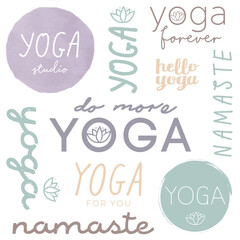 Yoga Logo Set in soft colors