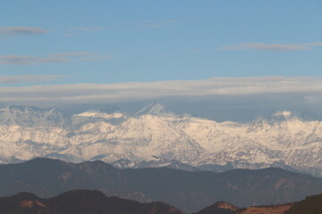 mountains and clouds