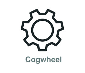 Cog Gear icon vector flat sign isolated on white.