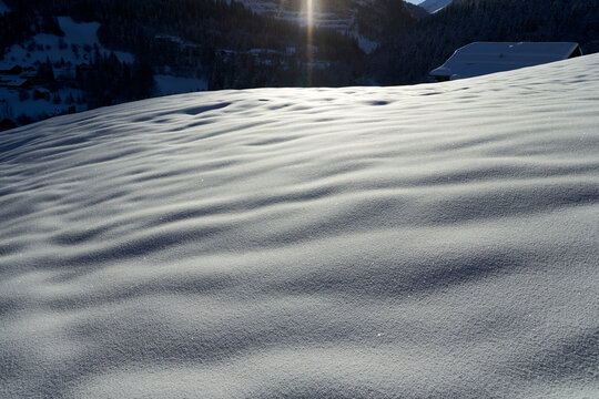 Snowpack During The Sunrise