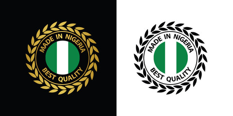 made in Nigeria vector stamp. badge with Nigeria flag	
