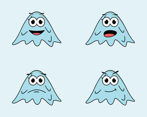 set of character face vector eps 10