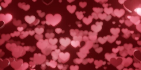 Pink heart bokeh