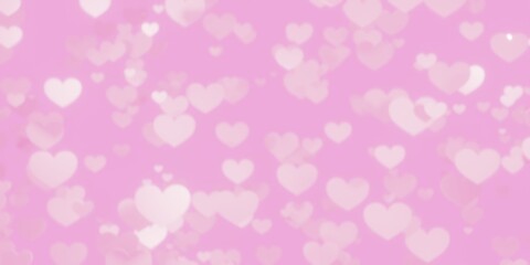 Pink heart bokeh background
