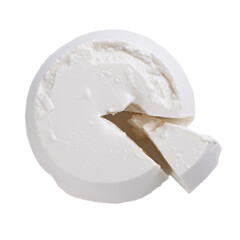 Fresh aromatic ricotta cheese  isolated on the white background
