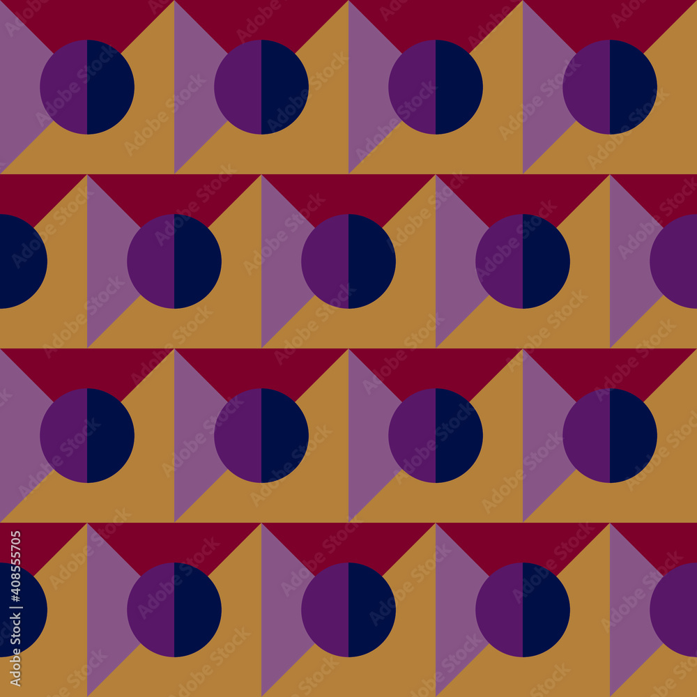 Poster seamless geometric pattern with the image of circles, squares, triangles. vector design for web bann