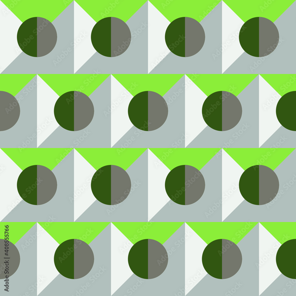 Poster seamless geometric pattern with the image of circles, squares, triangles. vector design for web bann