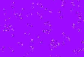 Light Purple, Pink vector pattern with polygonal style with circles.