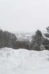 Winter in Bakonybel, a small touristic town located in the Bakony mountain range in Hungary (2021 January)