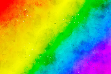 Rainbow colors as watercolor painting. Colorful LGBT pride background.