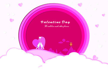 Vector symbols of love for Happy Women's, Mother's, Valentines Day, birthday greeting card design. And space for your messages