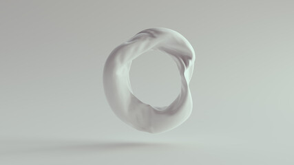 White Torus Crushed Sculpture 3d illustration render