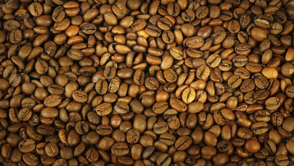 Coffee background, lots of dark grains.