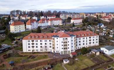 Fototapeta premium Luftaufnahme vom Pflegeheim Sonnenblick Jahnstraße in Leisnig
