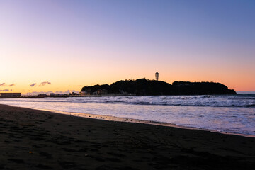 神奈川県藤沢市 早朝の江ノ島
