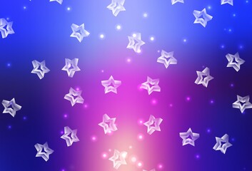 Light Blue, Red vector layout with bright stars.