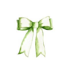 Decorative vintage bow. Watercolor illustration.
