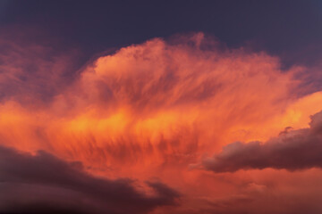 orange and red clouds at sunset