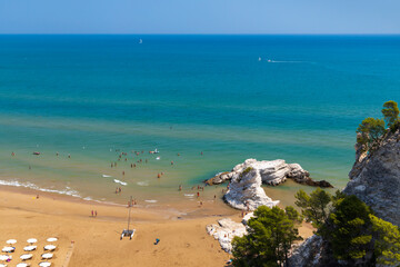 Beach near Vieste, National park Gargano, Apulia, Italy