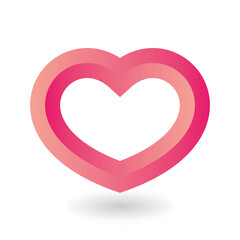 Pink 3D-like heart