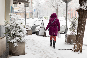 Prague January 2021 covered in snow