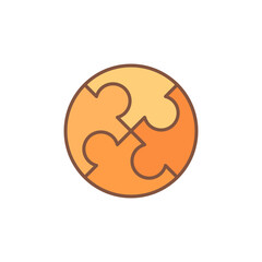 Obraz premium Circular Puzzle vector concept colored icon or design element