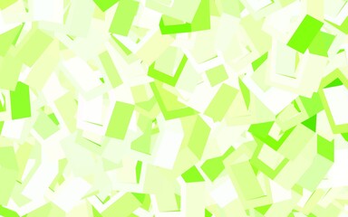 Light Green vector background with set of hexagons.
