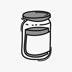 Jar doodle vector icon. Drawing sketch illustration hand drawn line eps10