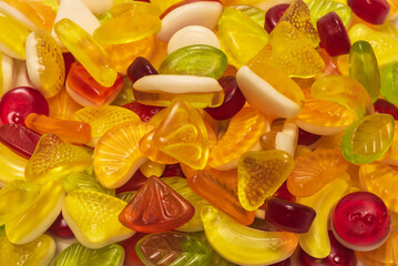 Assorted tasty gummy candies.