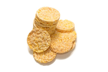 Rice wafer isolated on white background.