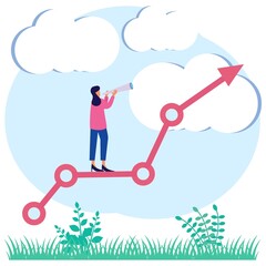 Illustration vector graphic cartoon character of future business plans