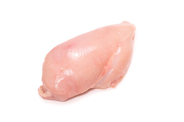 Raw chicken fillet isolated on white background.