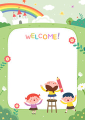 Obraz na płótnie Canvas sample template for kindergarten student recruitment 