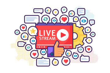 Live stream launch concept illustration
