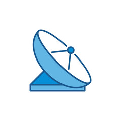 Vector Satellite Dish Antenna concept colored icon or logo