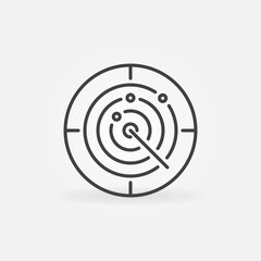 Sonar vector concept round icon or symbol in thin line style