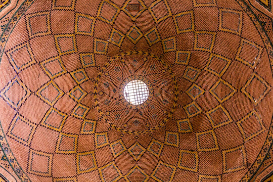 Cupola of Sa'd al-Saltaneh Caravanserai turned into bazaar in Qazvin, Iran