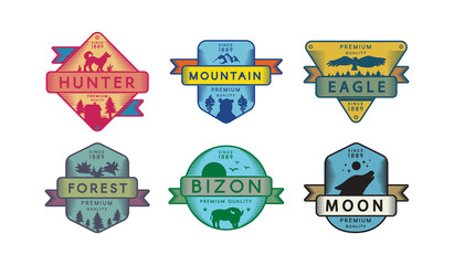 Assortment Badges Animals and Nature Set Logo © barsrsind