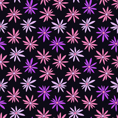 Flower pattern of colorful daisy on dark background