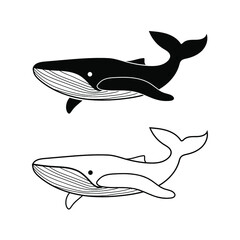  whale logo vector, whale coloring page © SarraMagdalina