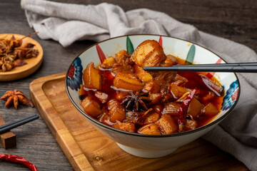 Chinese food, delicious braised meat in bowl