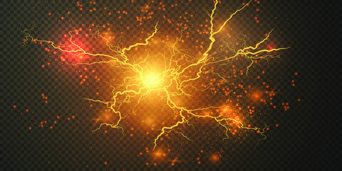 Lightning flash light thunder sparks on a transparent background.
Fire and ice fractal lightning, plasma power background
vector illustration