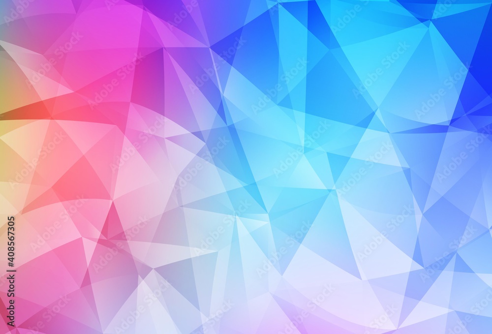 Wall mural light multicolor vector gradient triangles template.