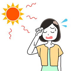 夏　日差し　女性