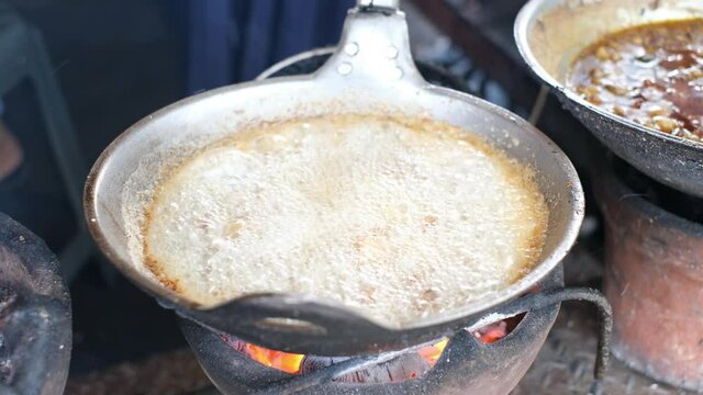 Typical culinary from bantul yogyakarta, named sate klathak and krenyos