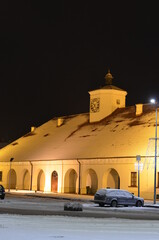 Staszów zimą , Staszów zima 2021 , Zima 2021 . Staszów , Staszów nocą w zimie , śnieg w  Staszowie ,kościół w Staszowie , ulice Staszów , Rynek Staszów © Szymon