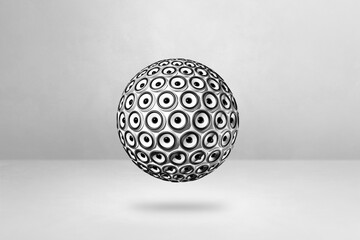 Speakers sphere on a blank studio background